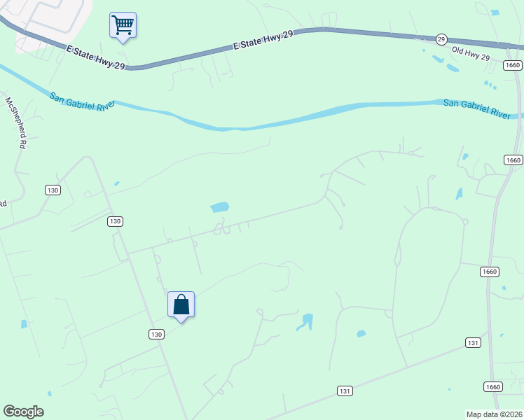 map of restaurants, bars, coffee shops, grocery stores, and more near 249 Courtnee's Way in Georgetown