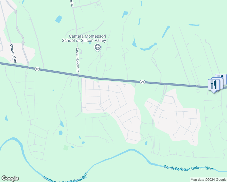 map of restaurants, bars, coffee shops, grocery stores, and more near 1112 Horizon View Drive in Georgetown