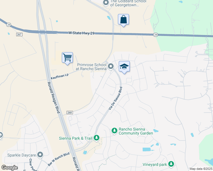 map of restaurants, bars, coffee shops, grocery stores, and more near 504 San Marco Trail in Georgetown