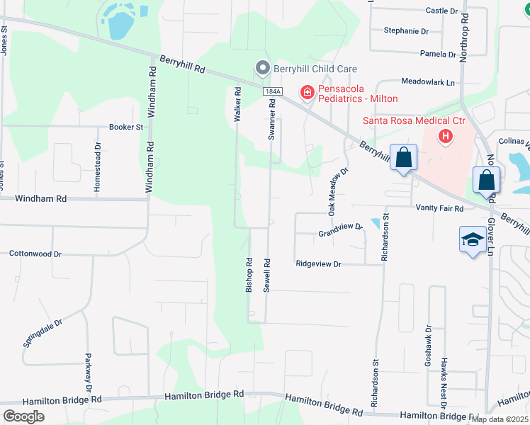 map of restaurants, bars, coffee shops, grocery stores, and more near 5385 Swanner Road in Milton