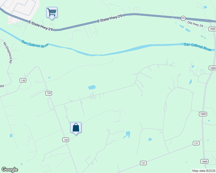 map of restaurants, bars, coffee shops, grocery stores, and more near 249 Courtnee's Way in Georgetown