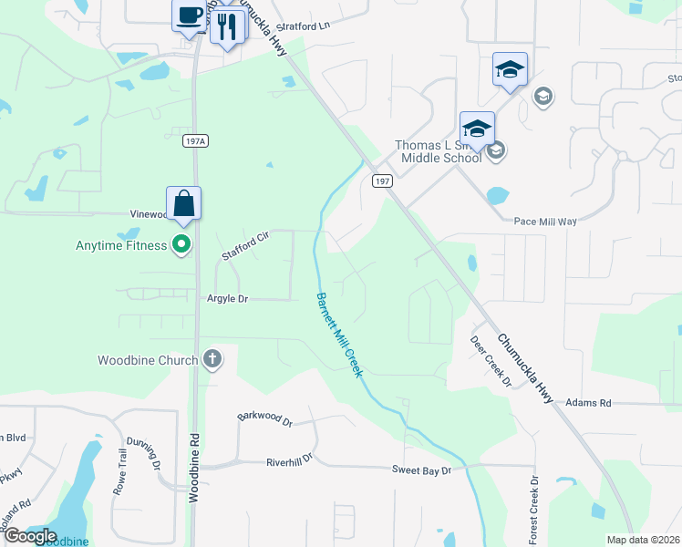 map of restaurants, bars, coffee shops, grocery stores, and more near 3569 South Hampton Way in Milton