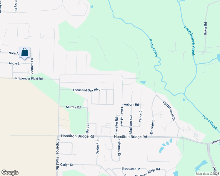 map of restaurants, bars, coffee shops, grocery stores, and more near 4766 Thousand Oak Boulevard in Milton