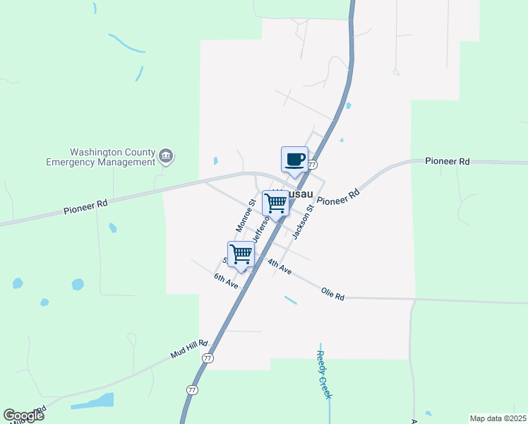 map of restaurants, bars, coffee shops, grocery stores, and more near 2738 Jefferson Street in Chipley