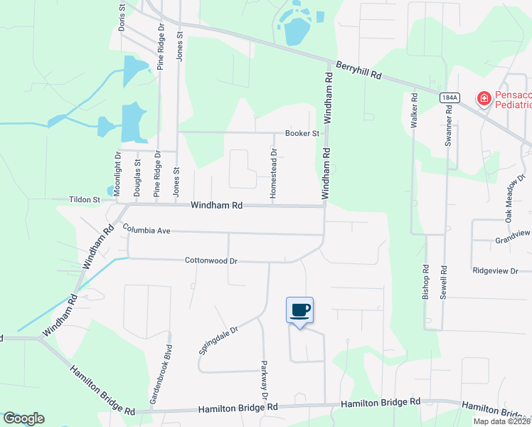map of restaurants, bars, coffee shops, grocery stores, and more near 5615 Windham Road in Milton
