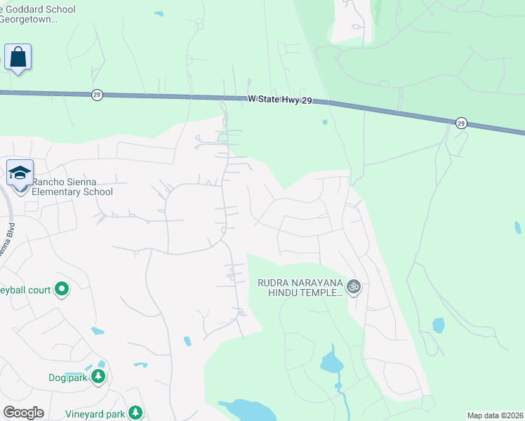 map of restaurants, bars, coffee shops, grocery stores, and more near 4209 Buffalo Ford Road in Georgetown