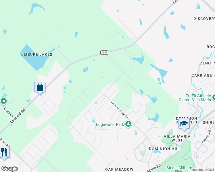 map of restaurants, bars, coffee shops, grocery stores, and more near 2000 Shimla Drive in Bryan