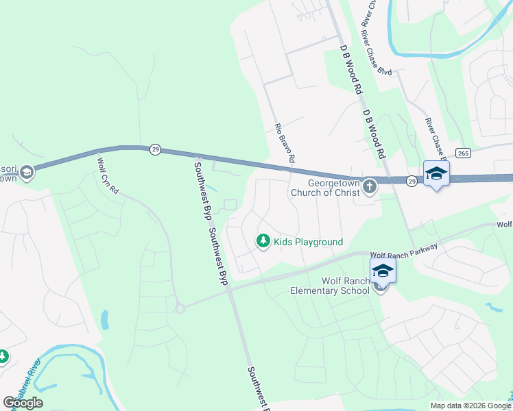 map of restaurants, bars, coffee shops, grocery stores, and more near 140 Blue Blaze Trail in Georgetown