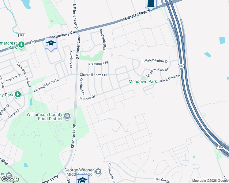 map of restaurants, bars, coffee shops, grocery stores, and more near 600 Belmont Drive in Georgetown