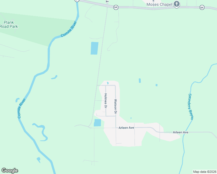 map of restaurants, bars, coffee shops, grocery stores, and more near 21041 Holmes Drive in Zachary