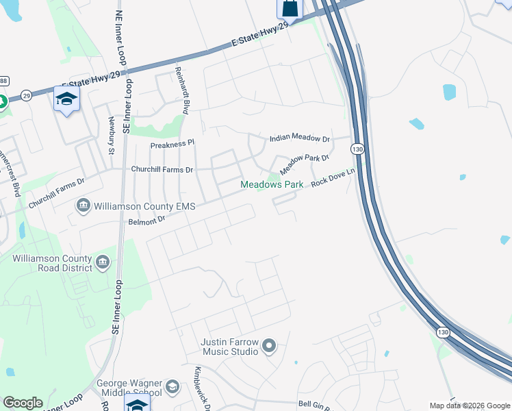 map of restaurants, bars, coffee shops, grocery stores, and more near 1320 Cliffbrake Way in Georgetown