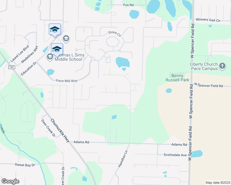 map of restaurants, bars, coffee shops, grocery stores, and more near 3933 Redbud Lane in Milton