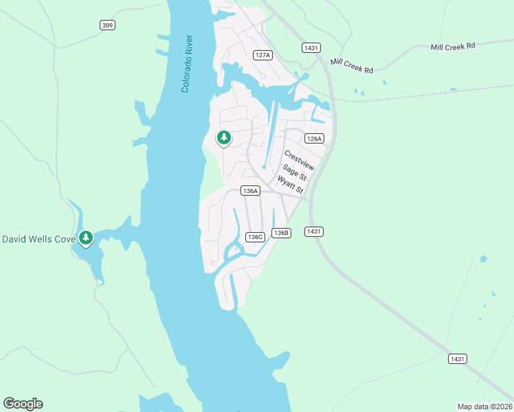 map of restaurants, bars, coffee shops, grocery stores, and more near 340 County Road 136C in Kingsland