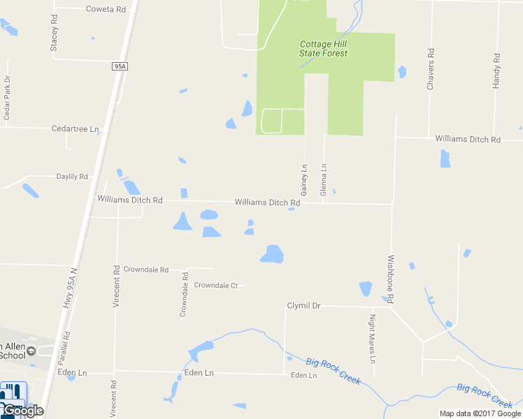 map of restaurants, bars, coffee shops, grocery stores, and more near 649 Williams Ditch Road in Escambia County