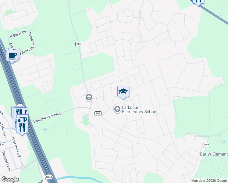 map of restaurants, bars, coffee shops, grocery stores, and more near 321 Lewisville Lane in Georgetown