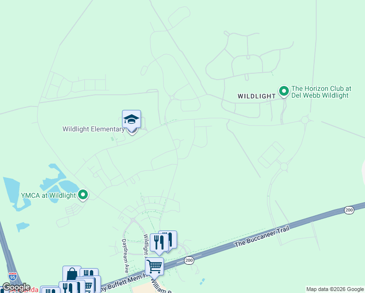 map of restaurants, bars, coffee shops, grocery stores, and more near Unnamed Road in Yulee