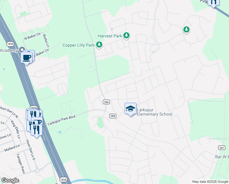 map of restaurants, bars, coffee shops, grocery stores, and more near 224 Callahan Lane in Leander