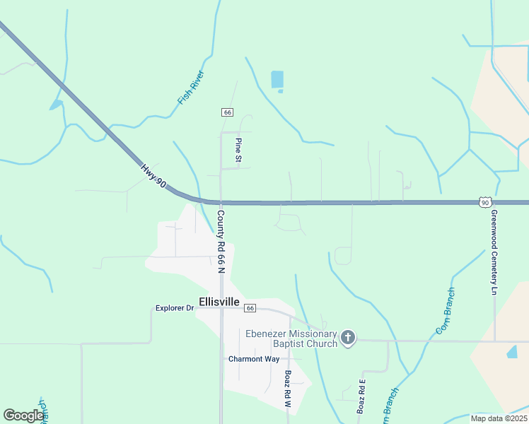 map of restaurants, bars, coffee shops, grocery stores, and more near 13501-13643 U.S. 90 in Loxley
