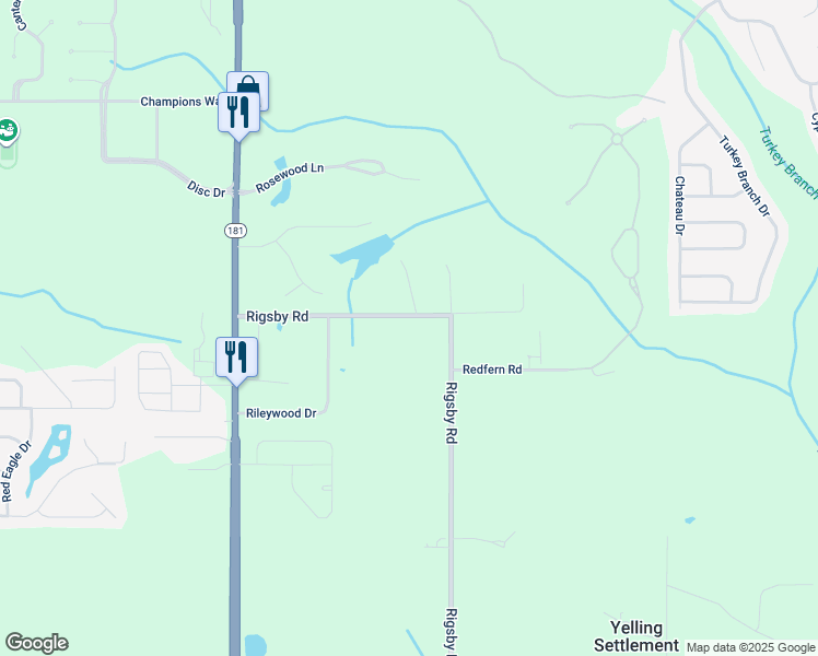 map of restaurants, bars, coffee shops, grocery stores, and more near 28093 Rigsby Road in Daphne
