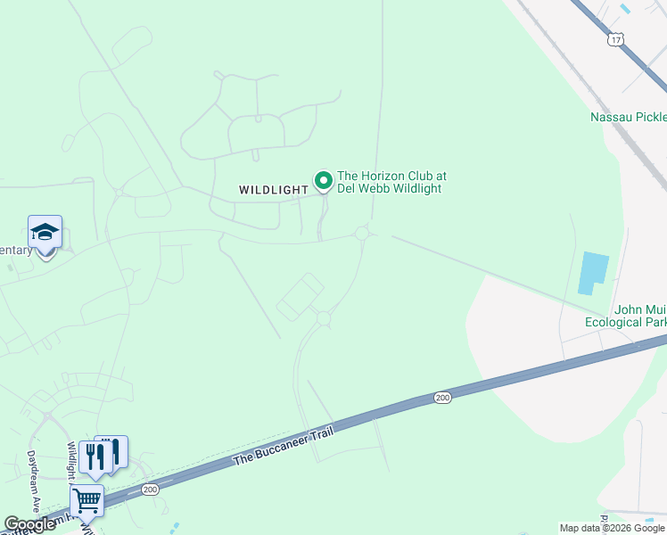 map of restaurants, bars, coffee shops, grocery stores, and more near Old Yulee Road in Yulee