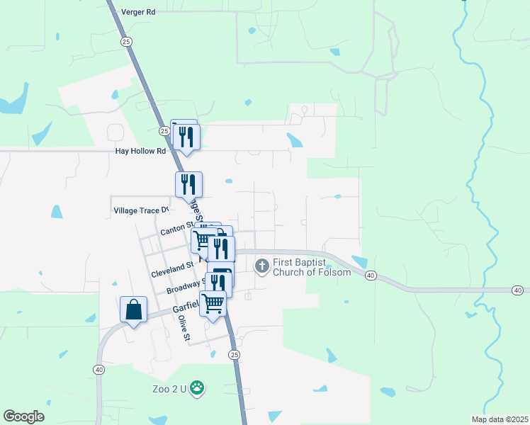 map of restaurants, bars, coffee shops, grocery stores, and more near 13347 Vermont Street in Folsom