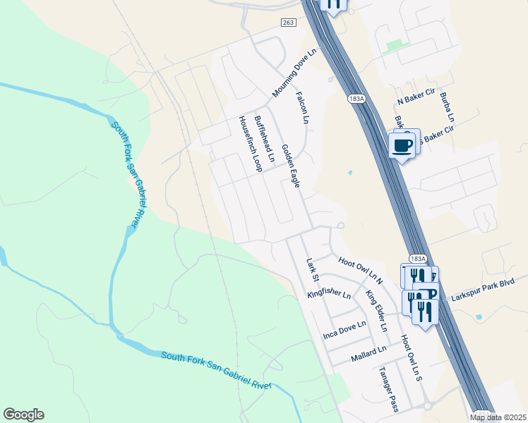 map of restaurants, bars, coffee shops, grocery stores, and more near 132 Spotted Rail Ridge in Leander