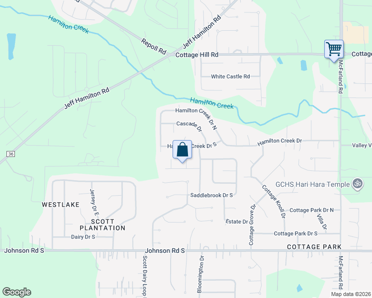 map of restaurants, bars, coffee shops, grocery stores, and more near 9751 Hamilton Creek Drive South in Mobile