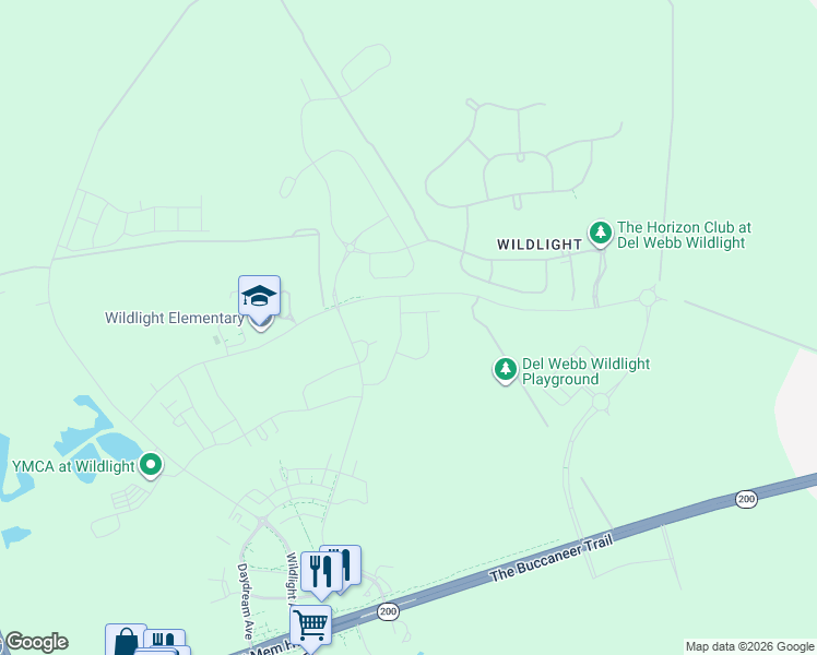 map of restaurants, bars, coffee shops, grocery stores, and more near Dove Road in Yulee