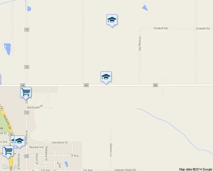 map of restaurants, bars, coffee shops, grocery stores, and more near 16742 County Road 68 in Loxley