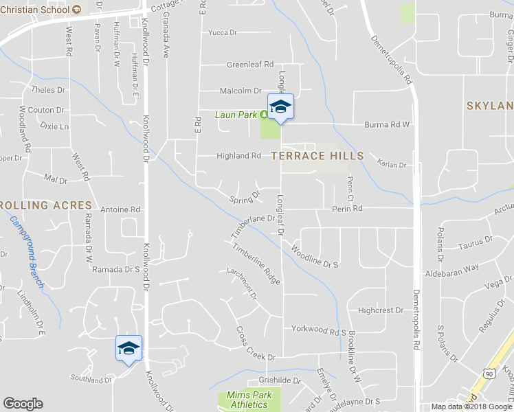 map of restaurants, bars, coffee shops, grocery stores, and more near 2754 Seaton Court in Mobile