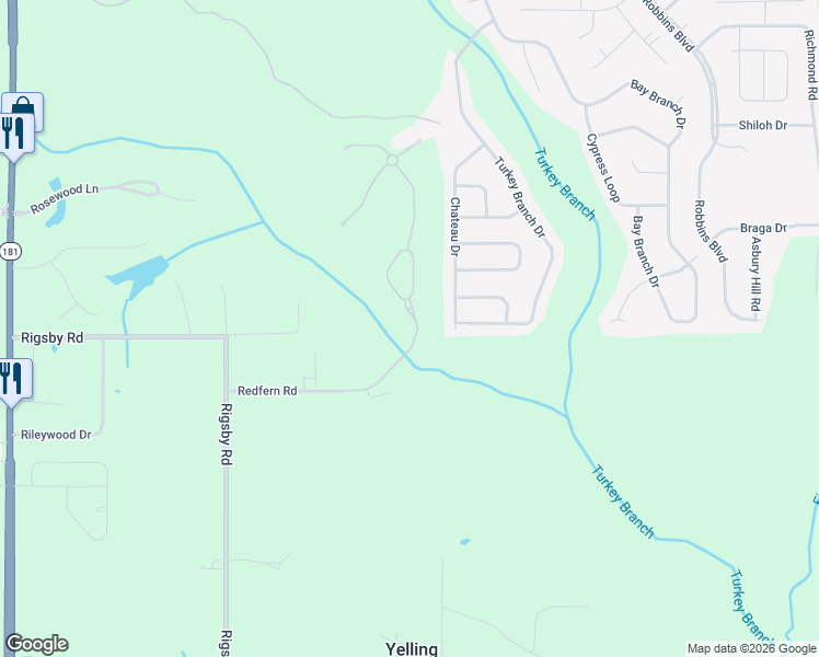 map of restaurants, bars, coffee shops, grocery stores, and more near 10742 Redfern Road in Daphne