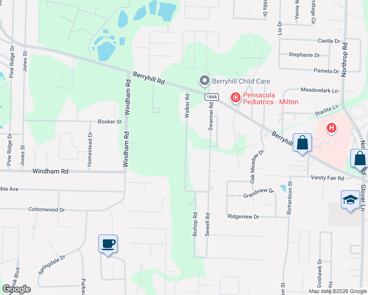 map of restaurants, bars, coffee shops, grocery stores, and more near 5436 Walker Road in Milton
