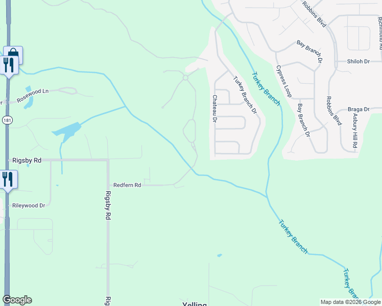 map of restaurants, bars, coffee shops, grocery stores, and more near 10742 Redfern Road in Daphne