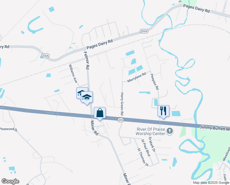 map of restaurants, bars, coffee shops, grocery stores, and more near 86086 Bladon Road in Yulee