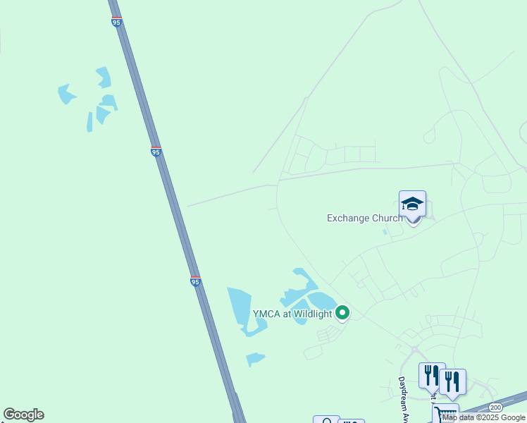 map of restaurants, bars, coffee shops, grocery stores, and more near 549 Wildlight Avenue in Yulee
