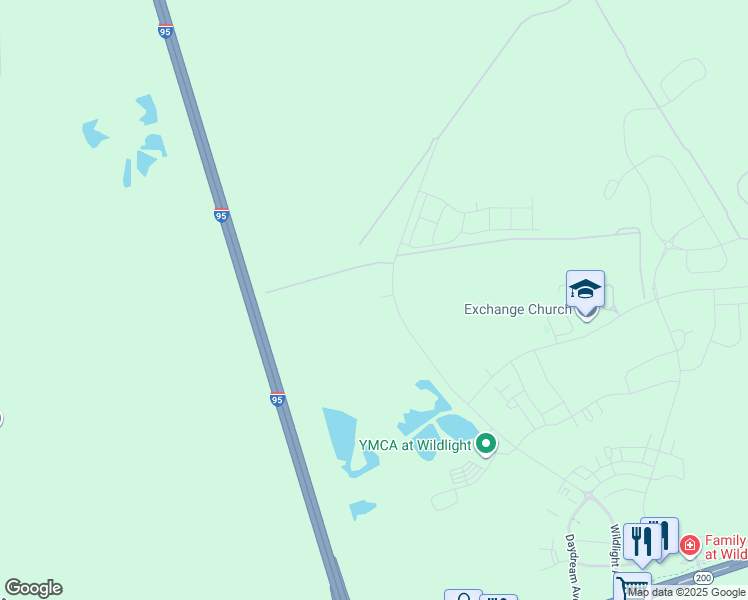 map of restaurants, bars, coffee shops, grocery stores, and more near 549 Wildlight Avenue in Yulee