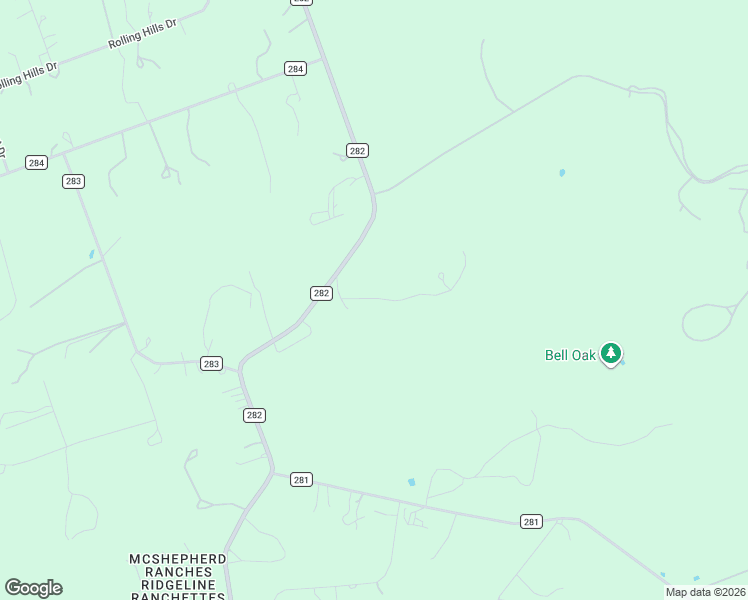 map of restaurants, bars, coffee shops, grocery stores, and more near 2007 County Road 282 in Liberty Hill