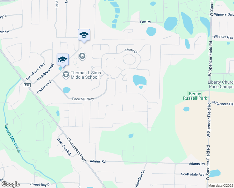 map of restaurants, bars, coffee shops, grocery stores, and more near 5432 Turbine Way in Pace