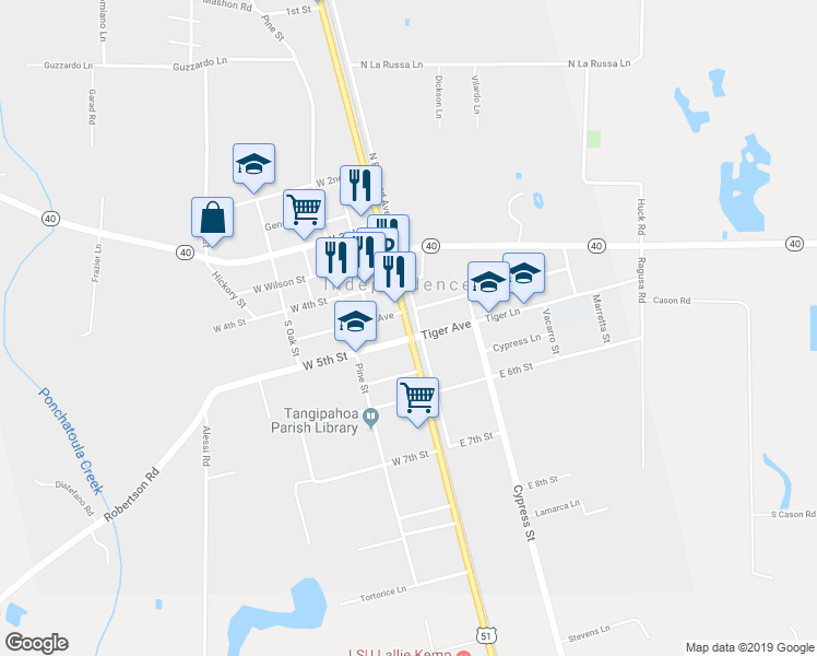 map of restaurants, bars, coffee shops, grocery stores, and more near 505 West Railroad Avenue in Independence
