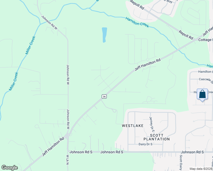 map of restaurants, bars, coffee shops, grocery stores, and more near 10309 Grady Lane in Mobile