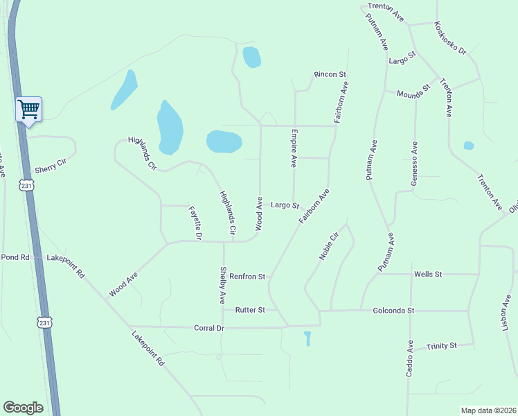 map of restaurants, bars, coffee shops, grocery stores, and more near Largo Street in Alford