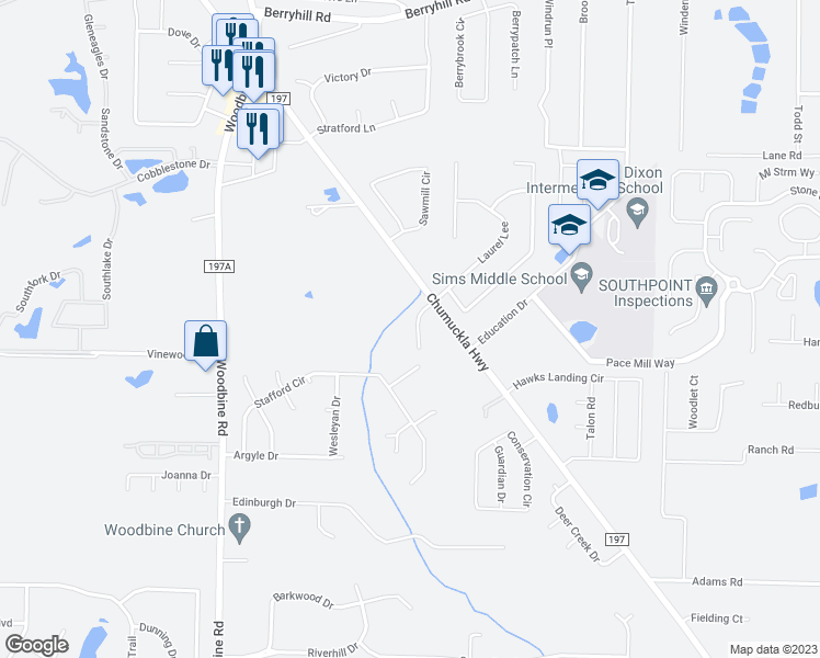 map of restaurants, bars, coffee shops, grocery stores, and more near 3567 Haley Way in Milton