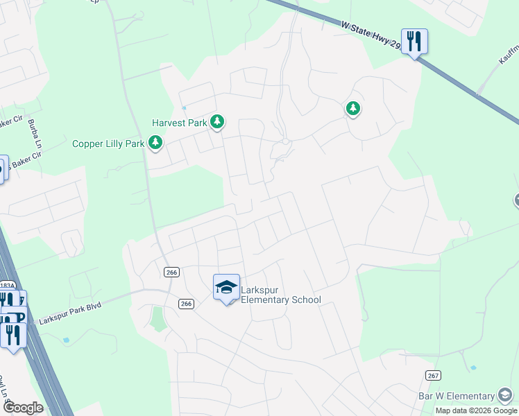 map of restaurants, bars, coffee shops, grocery stores, and more near 120 Blue Sage Drive in Leander