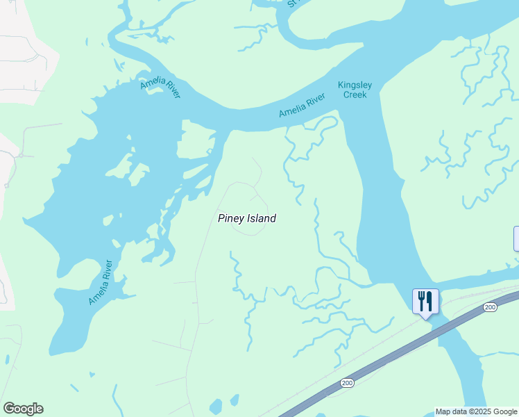 map of restaurants, bars, coffee shops, grocery stores, and more near 96260 Piney Island Drive in Fernandina Beach