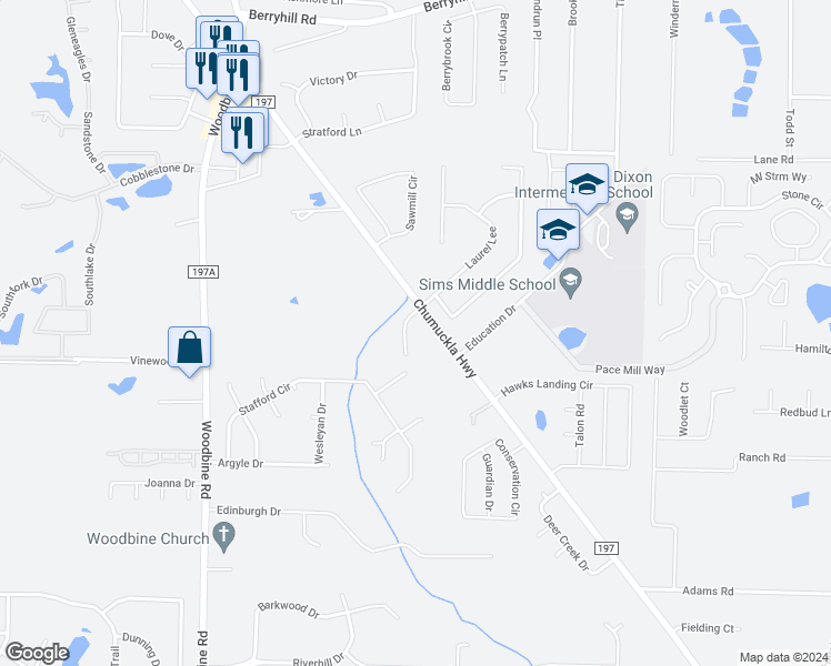map of restaurants, bars, coffee shops, grocery stores, and more near 3566 Haley Way in Milton