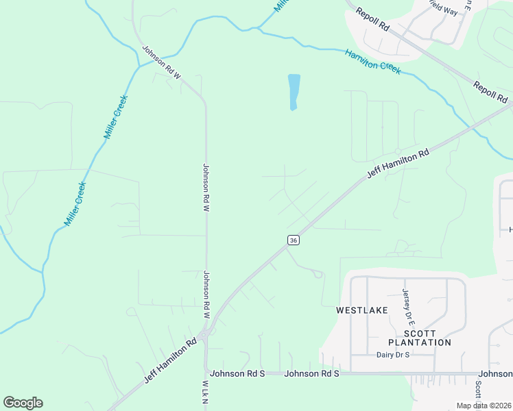 map of restaurants, bars, coffee shops, grocery stores, and more near 10200 County Road 36 in Mobile