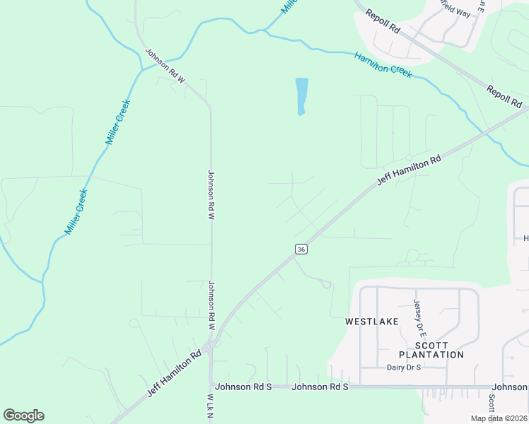 map of restaurants, bars, coffee shops, grocery stores, and more near 10200 County Road 36 in Mobile