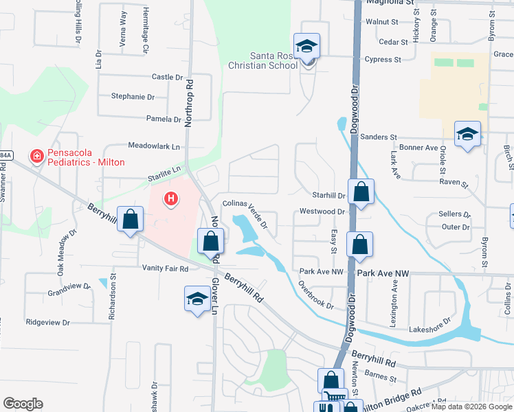 map of restaurants, bars, coffee shops, grocery stores, and more near 6258 Alegre Circle in Milton