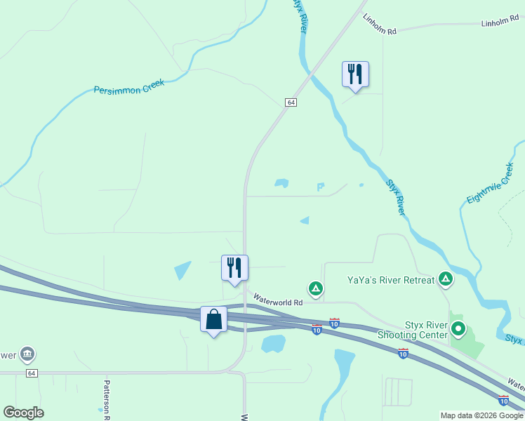 map of restaurants, bars, coffee shops, grocery stores, and more near 28020 County Road 64 in Robertsdale