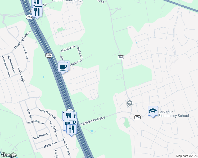 map of restaurants, bars, coffee shops, grocery stores, and more near 217 Prosecco Path in Leander